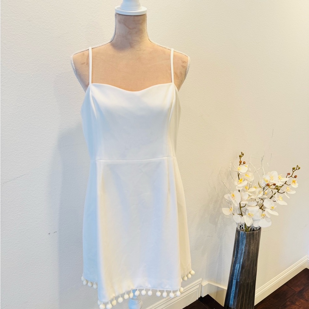 French connection, spaghetti strap, white cocktail, dress,  size extra large